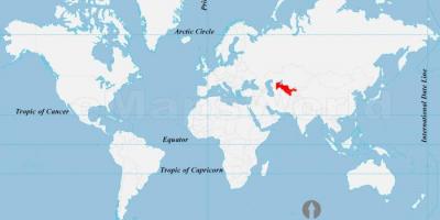 ازبکستان محل بر روی نقشه جهان