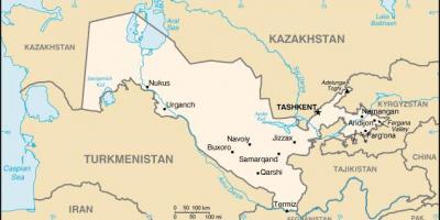 نقشه از شهرستانها ازبکستان