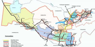 ازبکستان راه آهن نقشه