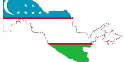 نقشه از ازبکستان پرچم 